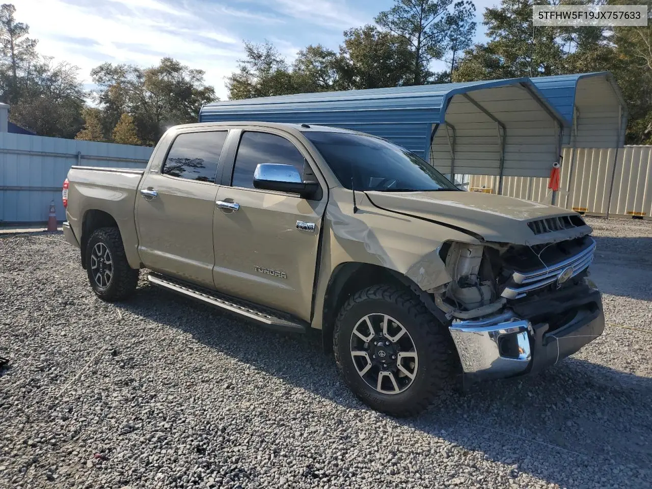 5TFHW5F19JX757633 2018 Toyota Tundra Crewmax Limited