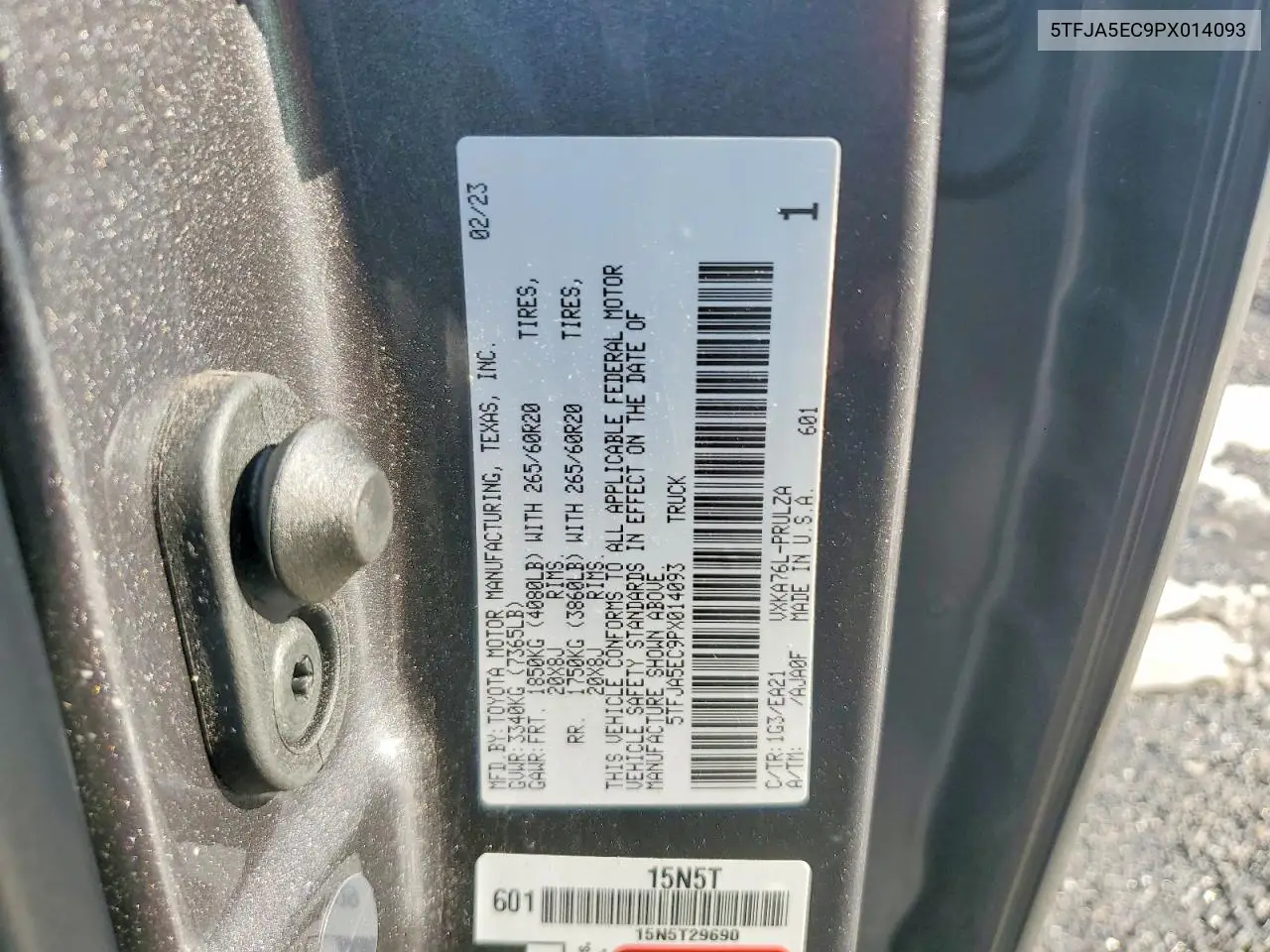5TFJA5EC9PX014093 2023 Toyota Tundra Crewmax Limited
