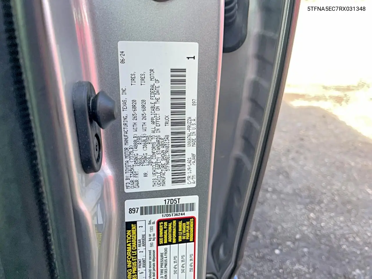 5TFNA5EC7RX031348 2024 Toyota Tundra Platinum