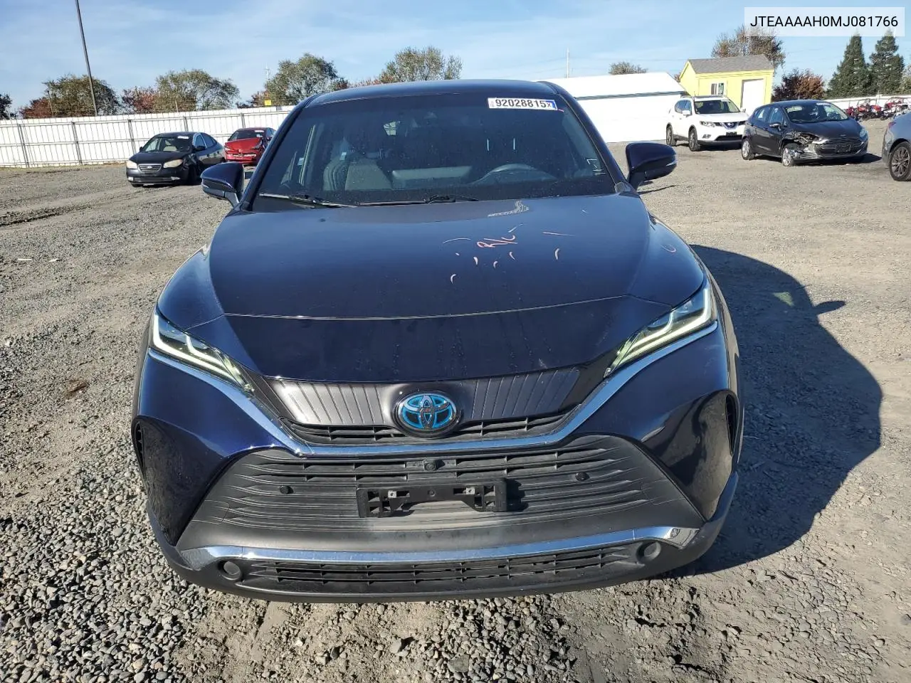JTEAAAAH0MJ081766 2021 Toyota Venza Le