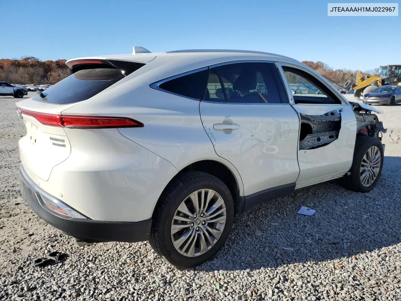 JTEAAAAH1MJ022967 2021 Toyota Venza Le