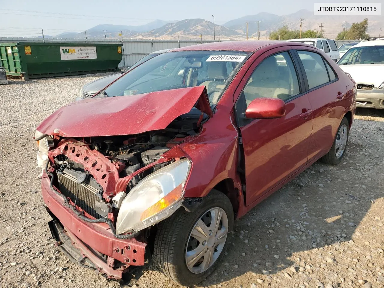 2007 Toyota Yaris VIN: JTDBT923171110815 Lot: 69901364