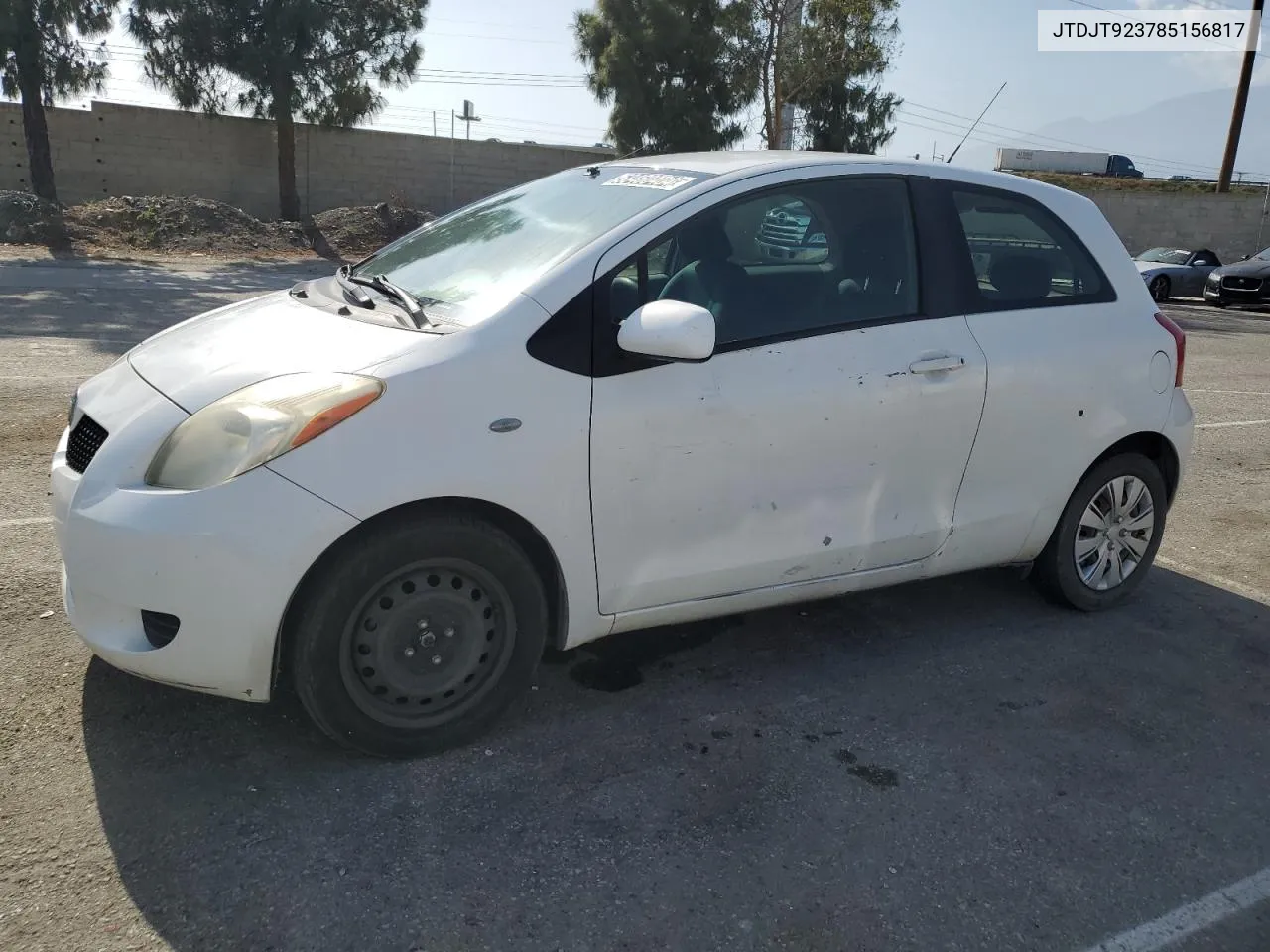 JTDJT923785156817 2008 Toyota Yaris