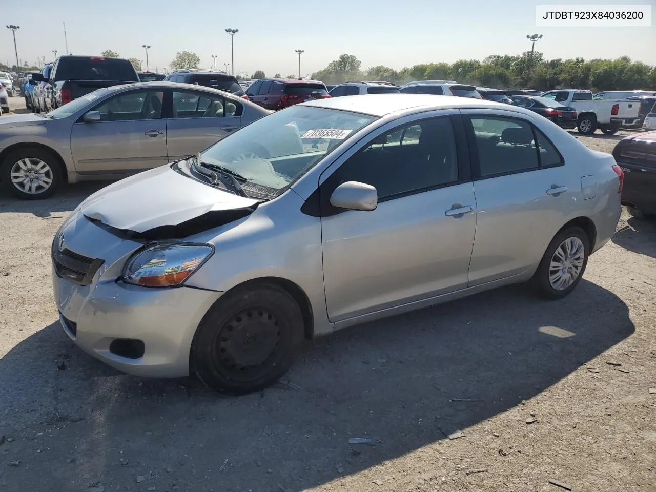 2008 Toyota Yaris VIN: JTDBT923X84036200 Lot: 70365504