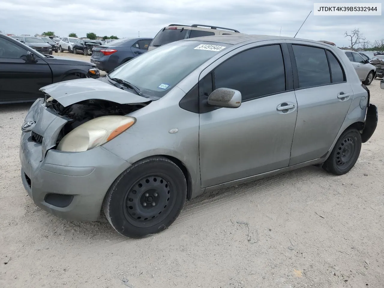 2011 Toyota Yaris VIN: JTDKT4K39B5332944 Lot: 51491544