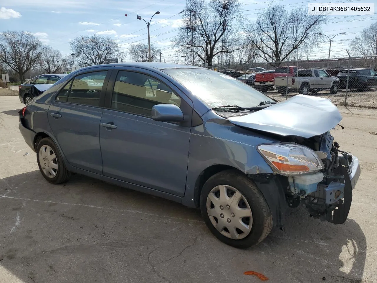 2011 Toyota Yaris VIN: JTDBT4K36B1405632 Lot: 52566954