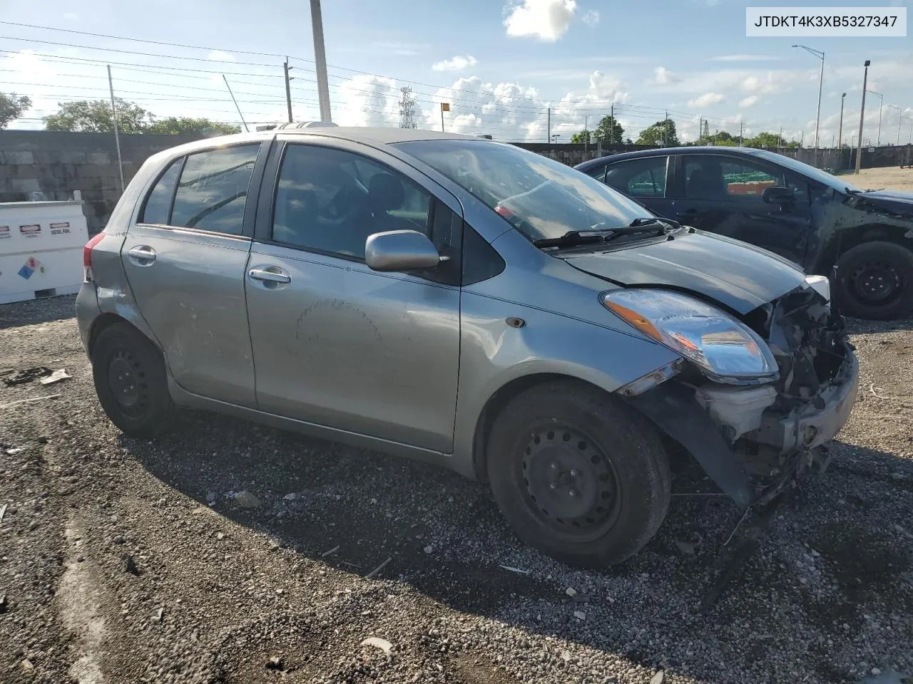 JTDKT4K3XB5327347 2011 Toyota Yaris