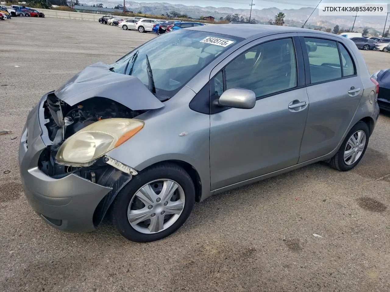 JTDKT4K36B5340919 2011 Toyota Yaris