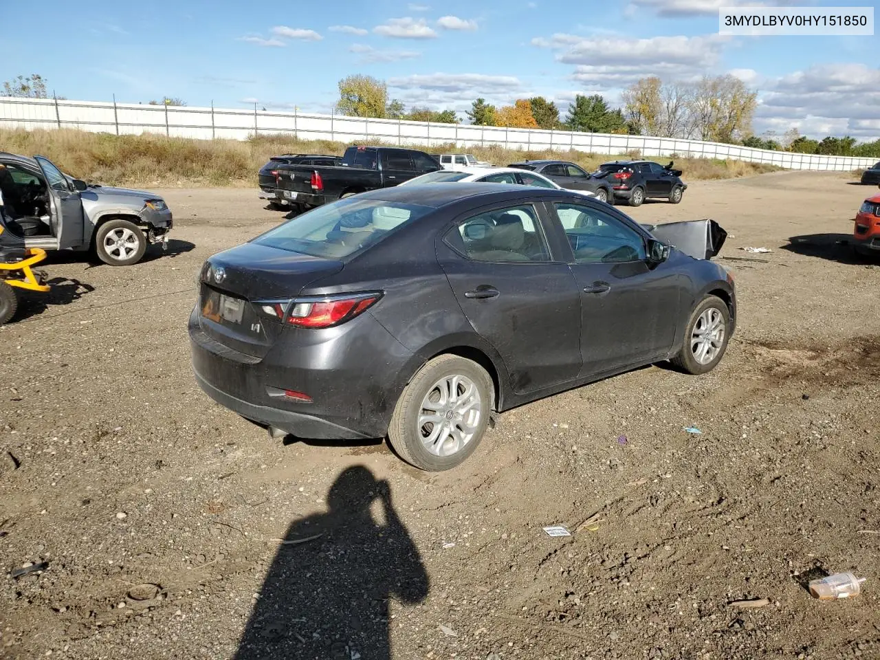 3MYDLBYV0HY151850 2017 Toyota Yaris Ia