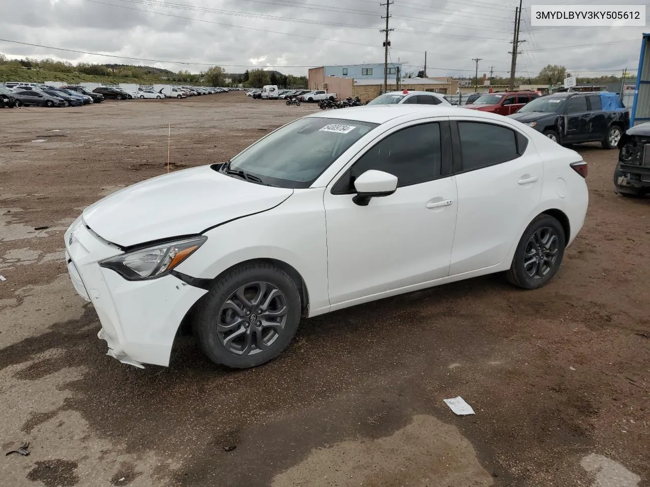 2019 Toyota Yaris L VIN: 3MYDLBYV3KY505612 Lot: 54009784