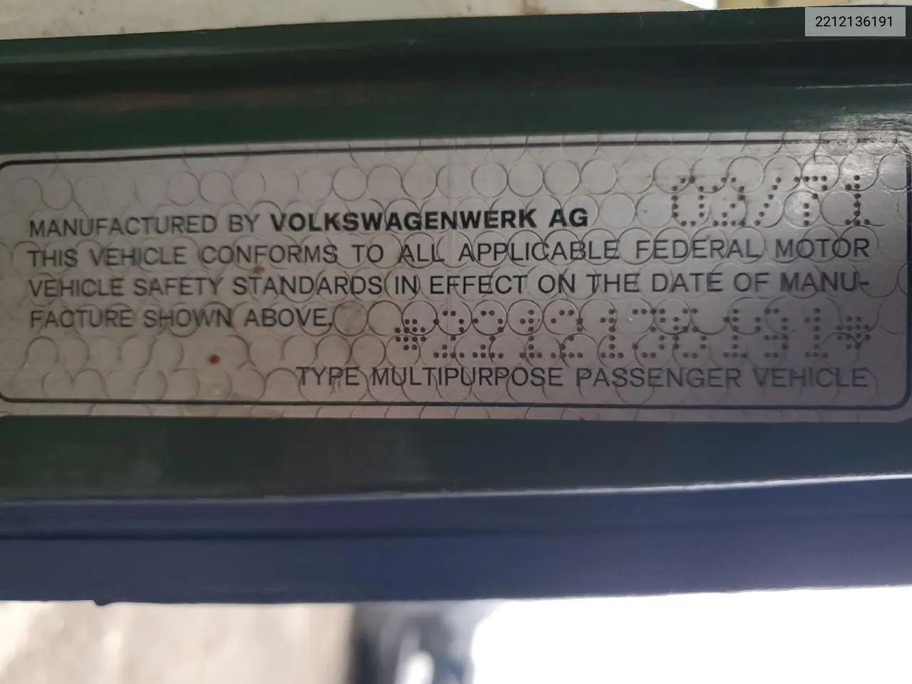 2212136191 1971 Volkswagen Bus