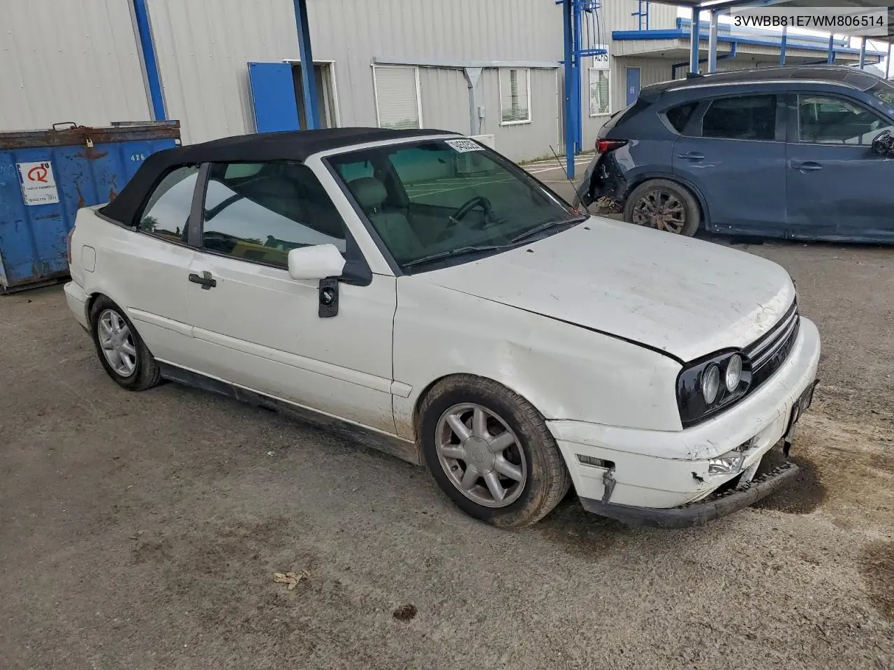 3VWBB81E7WM806514 1998 Volkswagen Cabrio Gls