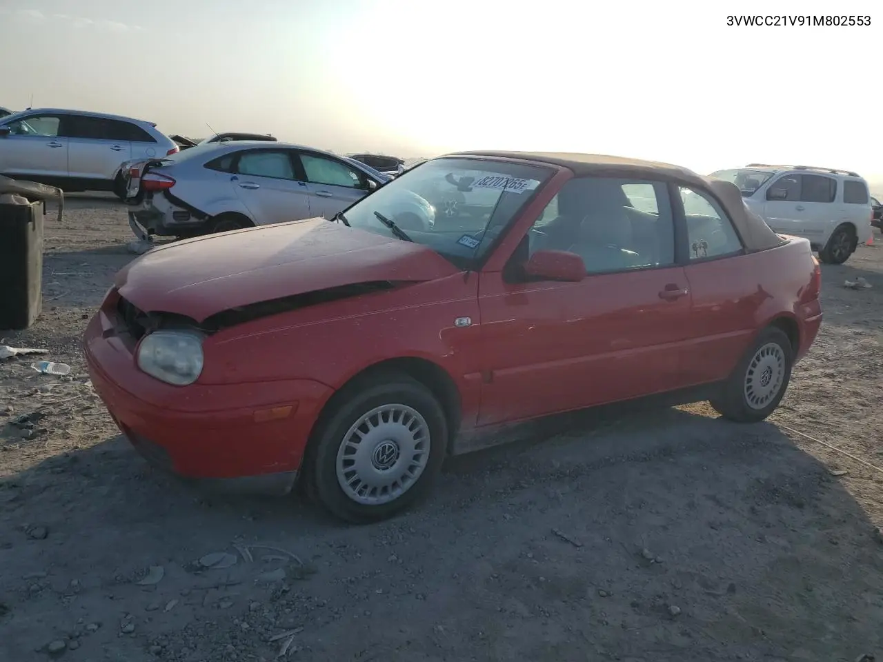 3VWCC21V91M802553 2001 Volkswagen Cabrio Gls