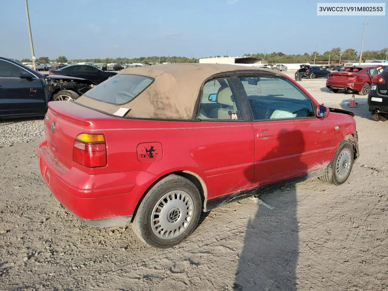 3VWCC21V91M802553 2001 Volkswagen Cabrio Gls