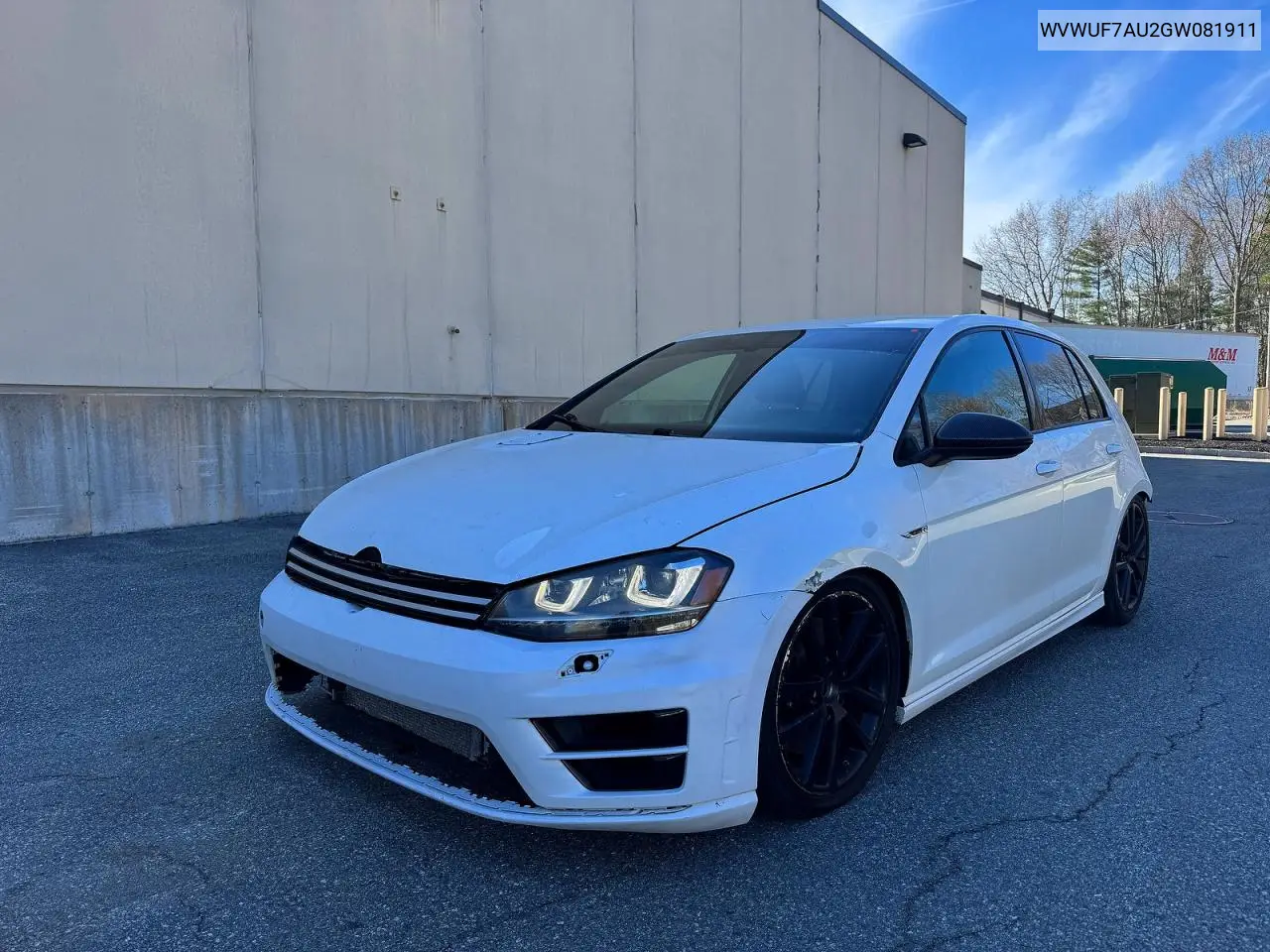2016 Volkswagen Golf R VIN: WVWUF7AU2GW081911 Lot: 51894396