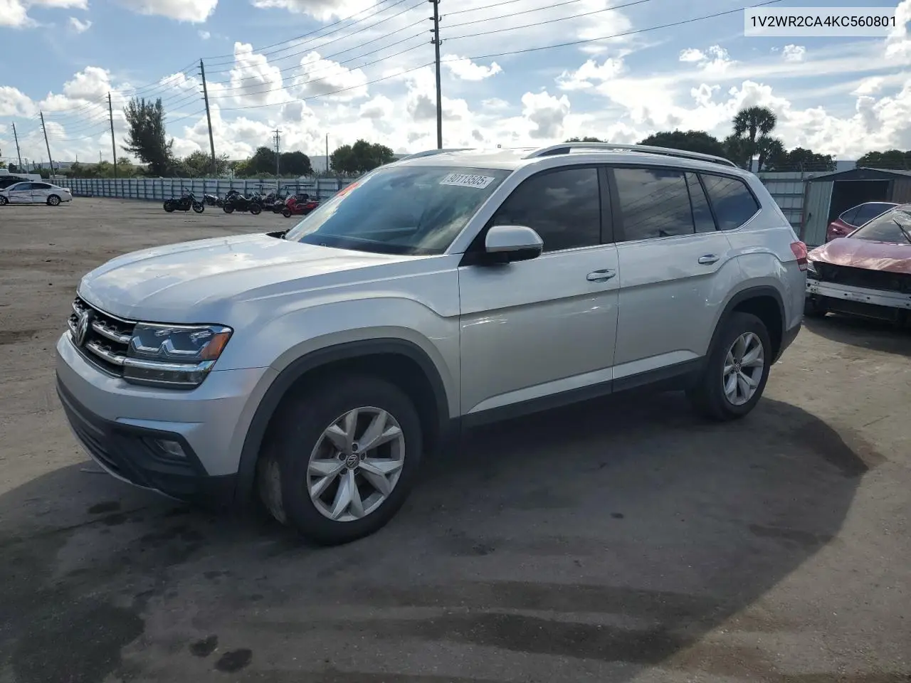 1V2WR2CA4KC560801 2019 Volkswagen Atlas Se