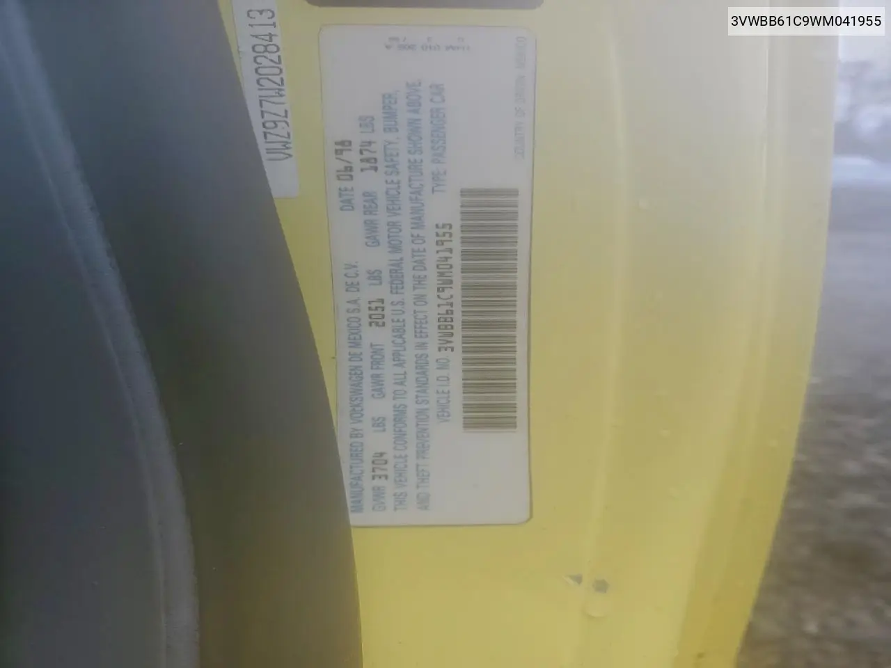 3VWBB61C9WM041955 1998 Volkswagen New Beetle