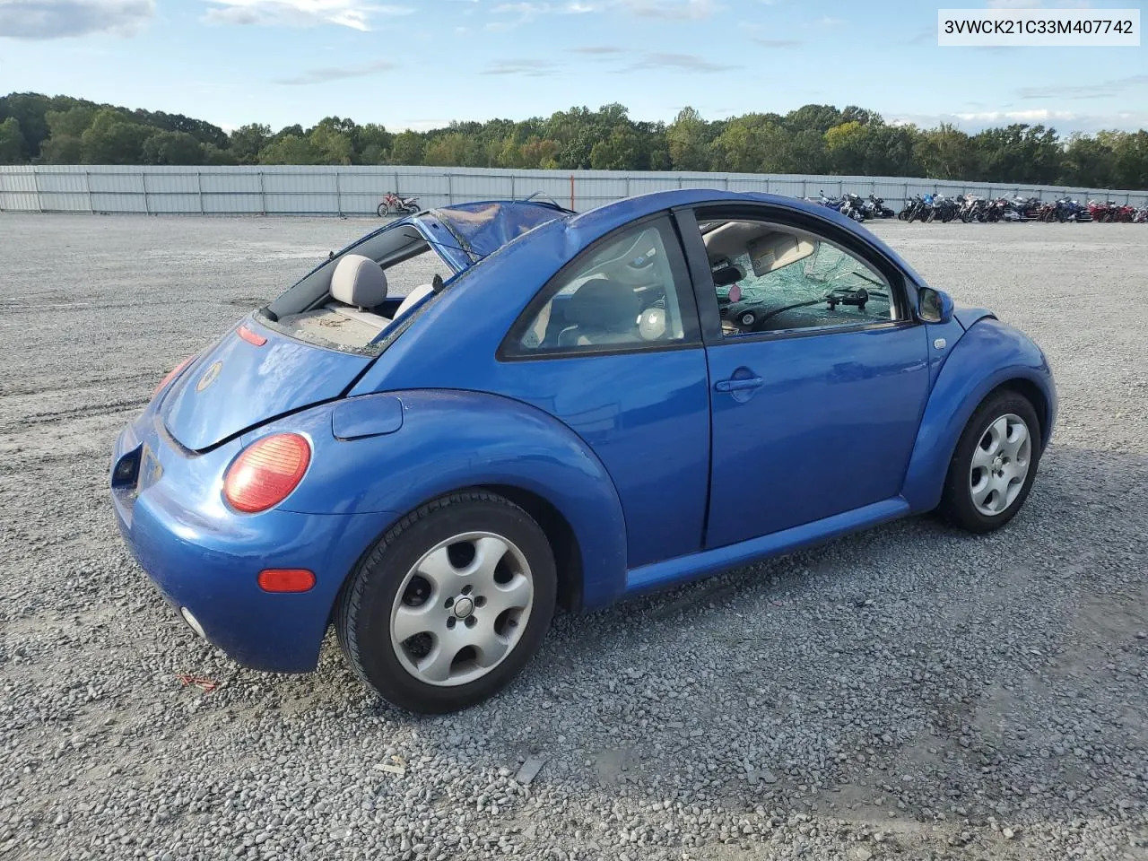 3VWCK21C33M407742 2003 Volkswagen New Beetle Gls