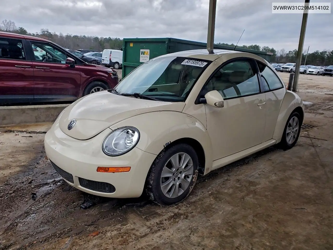 3VWRW31C29M514102 2009 Volkswagen New Beetle S