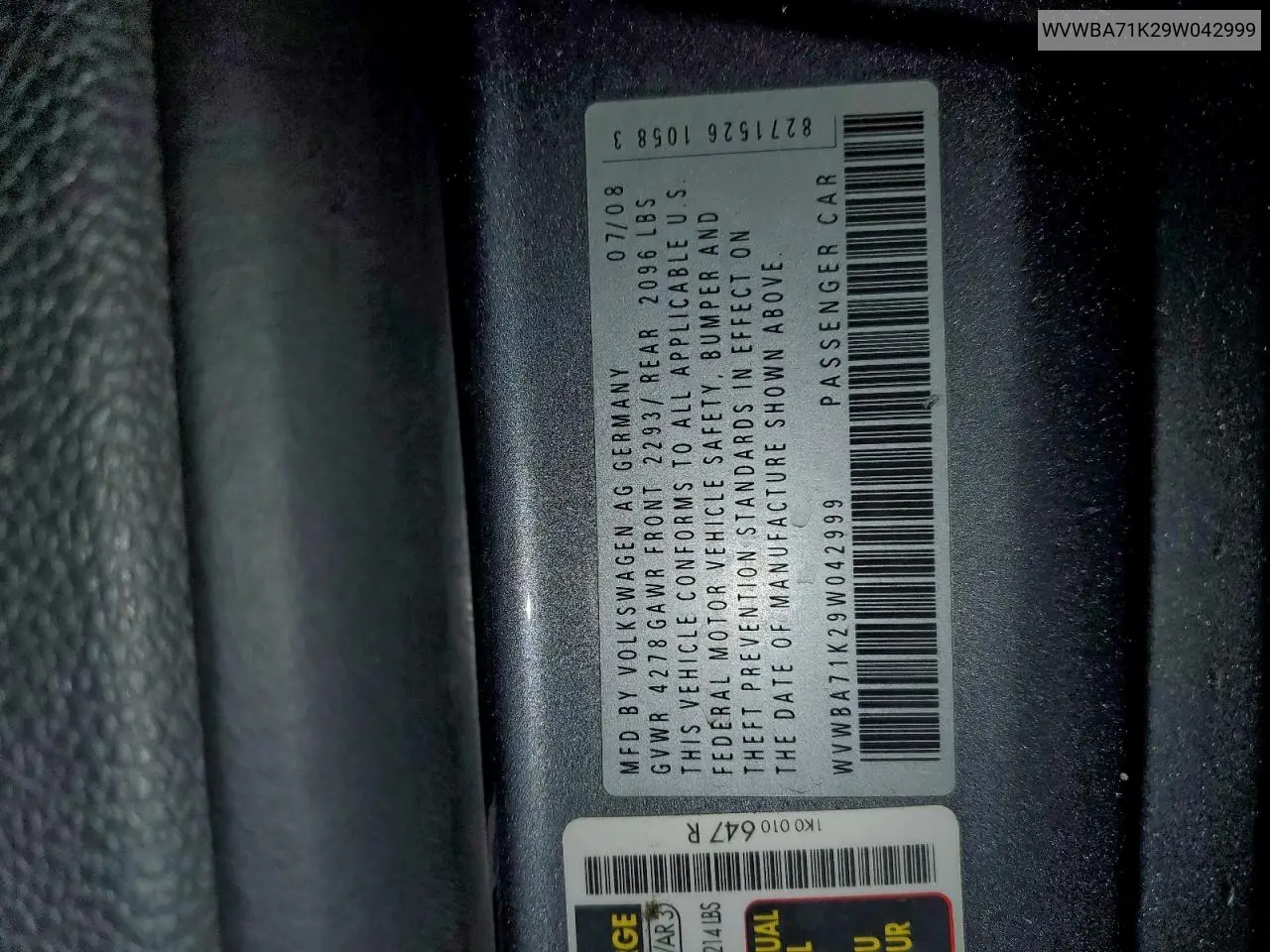 WVWBA71K29W042999 2009 Volkswagen Rabbit