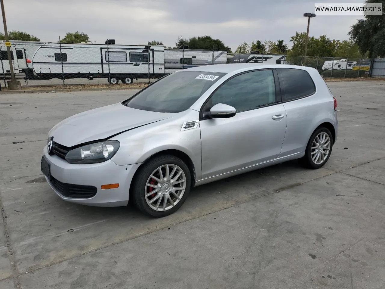 2010 Volkswagen Golf VIN: WVWAB7AJ4AW377315 Lot: 65514194