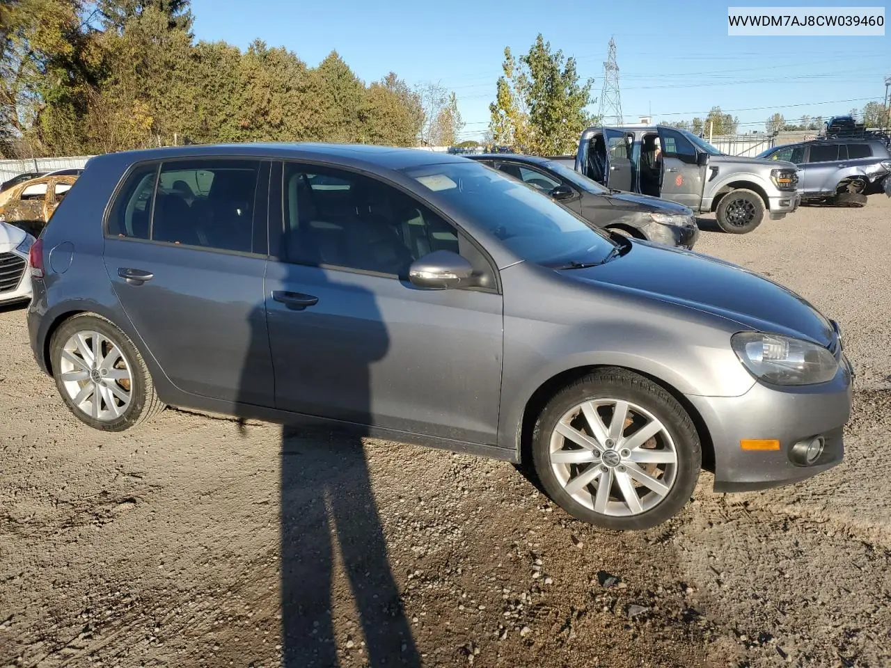 WVWDM7AJ8CW039460 2012 Volkswagen Golf