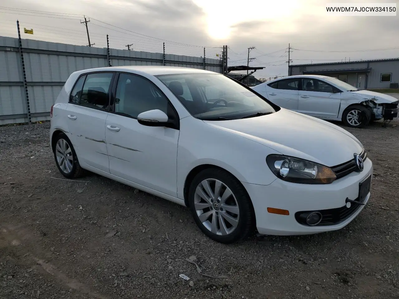 WVWDM7AJ0CW334150 2012 Volkswagen Golf