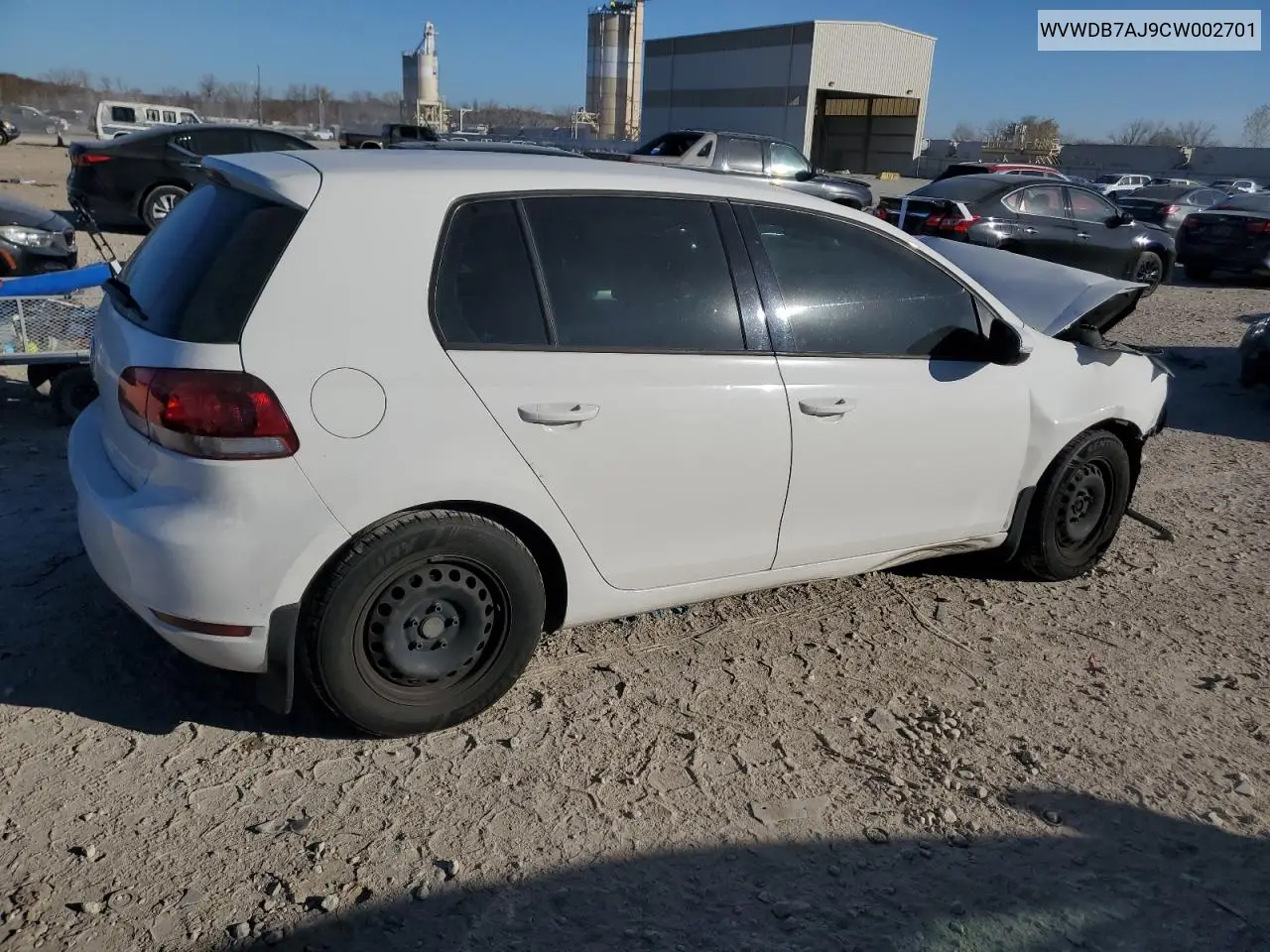 WVWDB7AJ9CW002701 2012 Volkswagen Golf