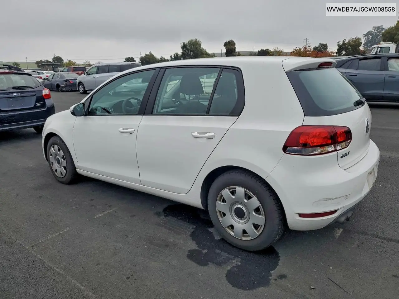 WVWDB7AJ5CW008558 2012 Volkswagen Golf