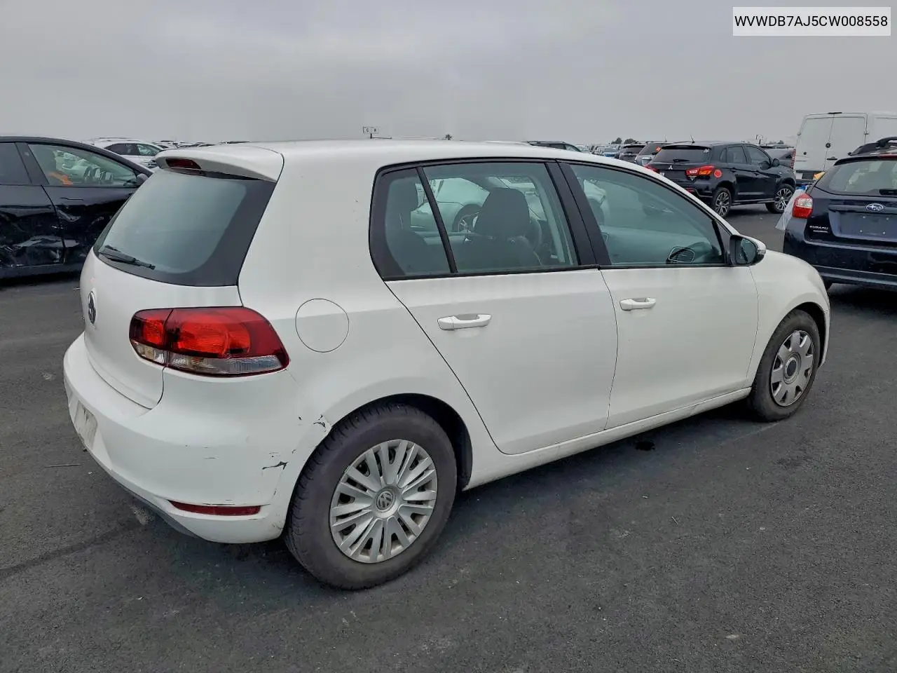 WVWDB7AJ5CW008558 2012 Volkswagen Golf