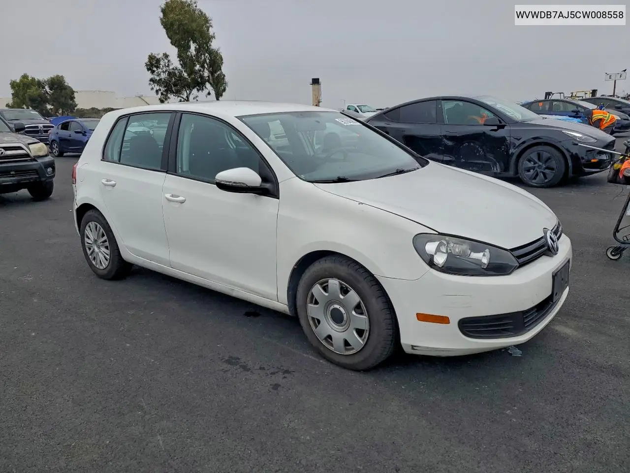 WVWDB7AJ5CW008558 2012 Volkswagen Golf