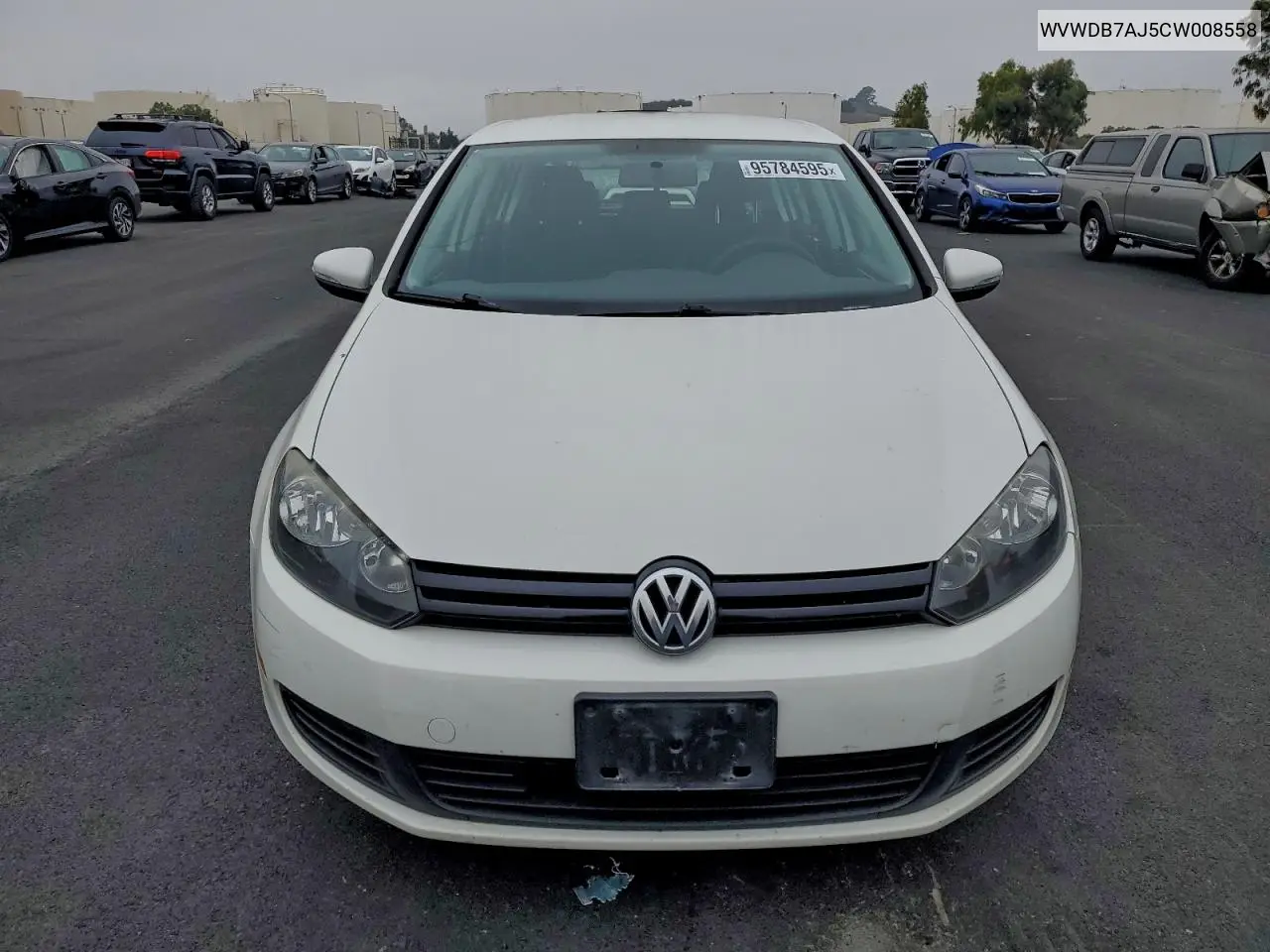 WVWDB7AJ5CW008558 2012 Volkswagen Golf