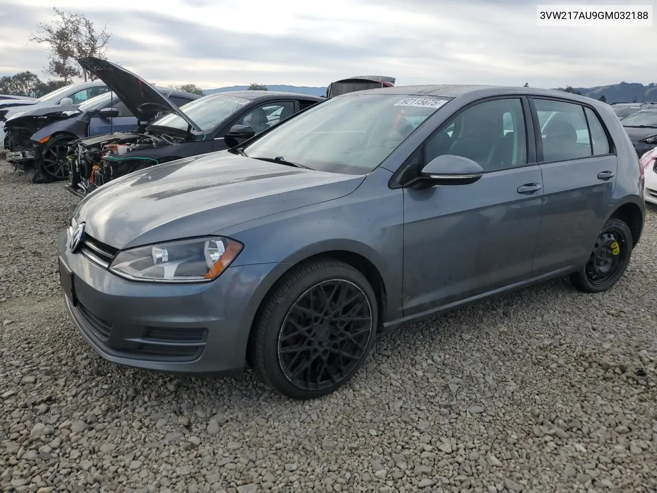 3VW217AU9GM032188 2016 Volkswagen Golf S/Se
