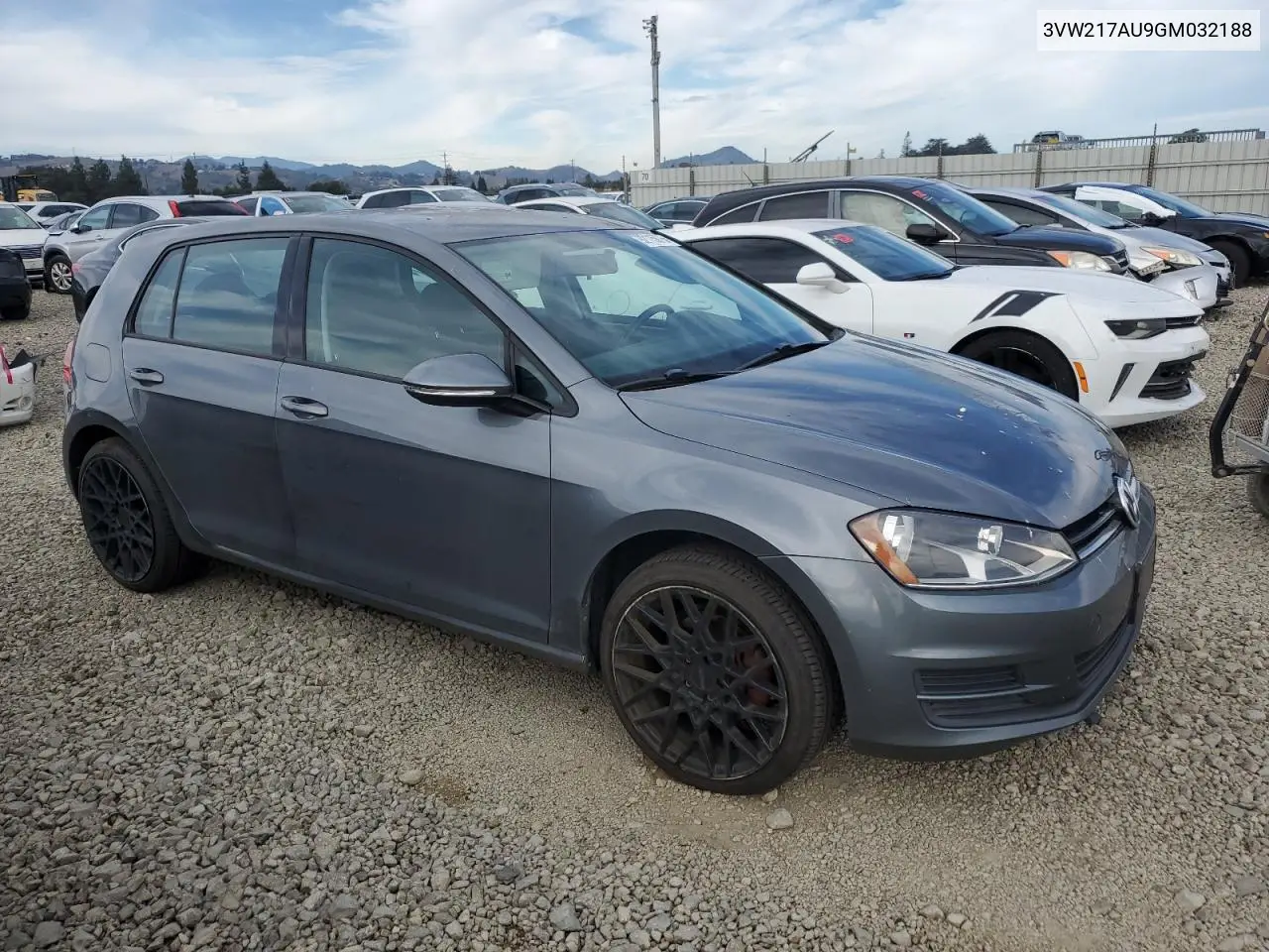 3VW217AU9GM032188 2016 Volkswagen Golf S/Se