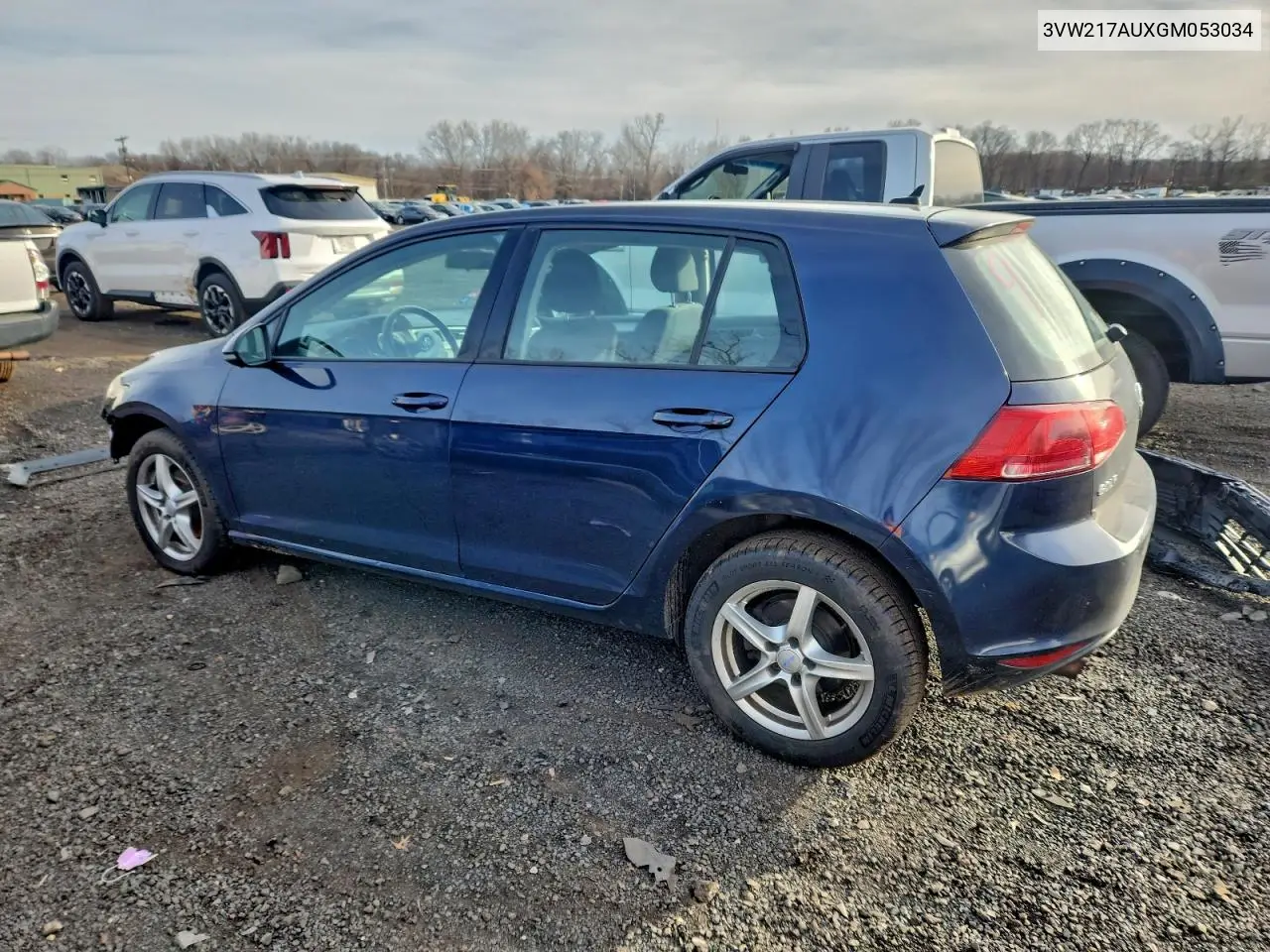 3VW217AUXGM053034 2016 Volkswagen Golf S/Se