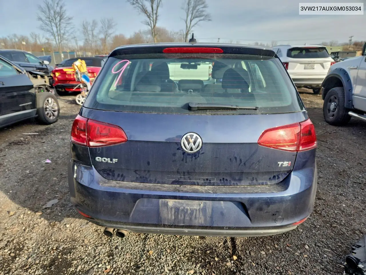 3VW217AUXGM053034 2016 Volkswagen Golf S/Se