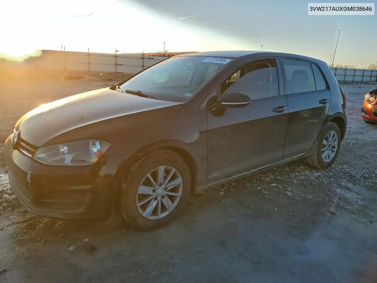3VW217AUXGM038646 2016 Volkswagen Golf S