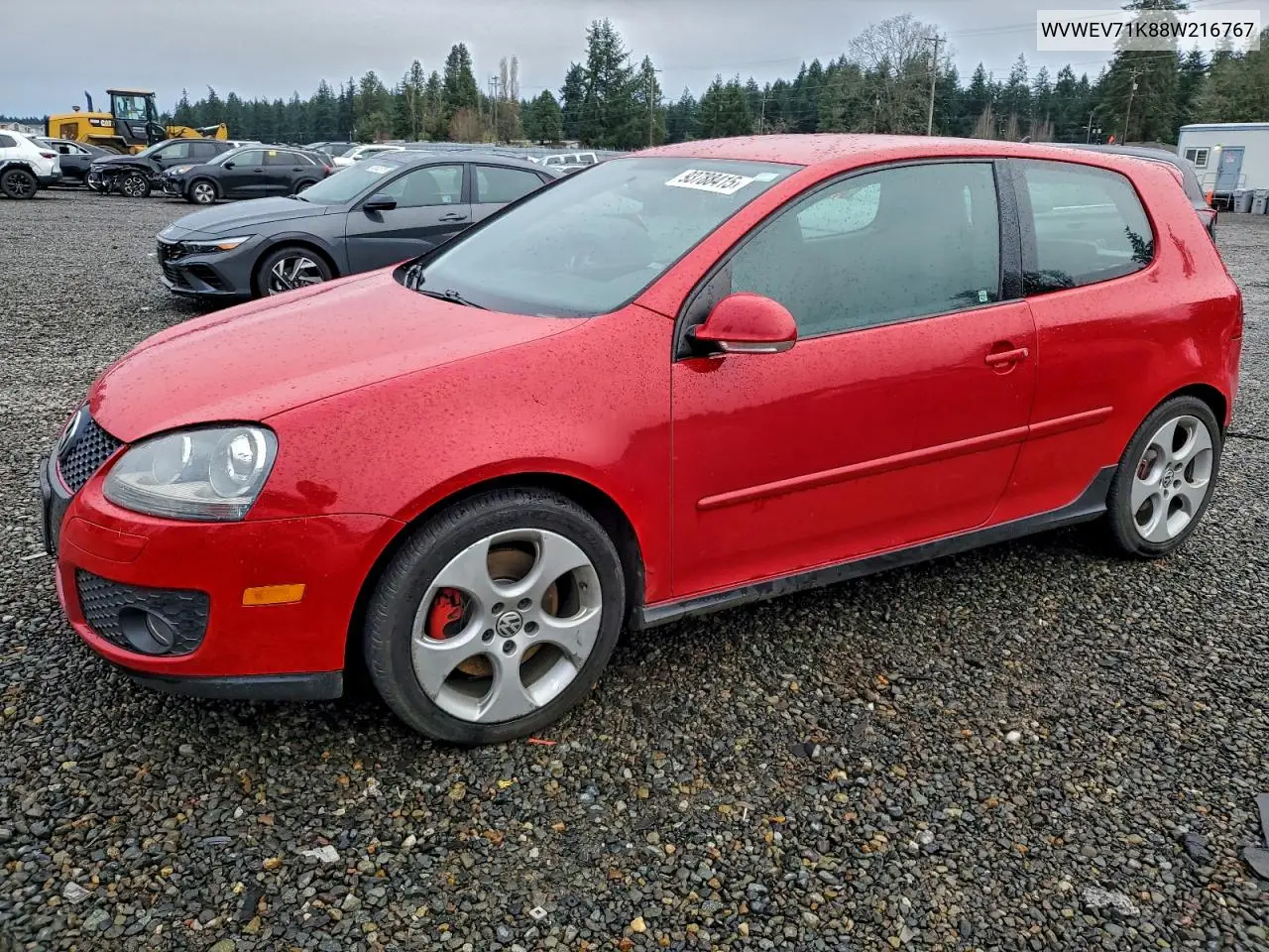 WVWEV71K88W216767 2008 Volkswagen Gti