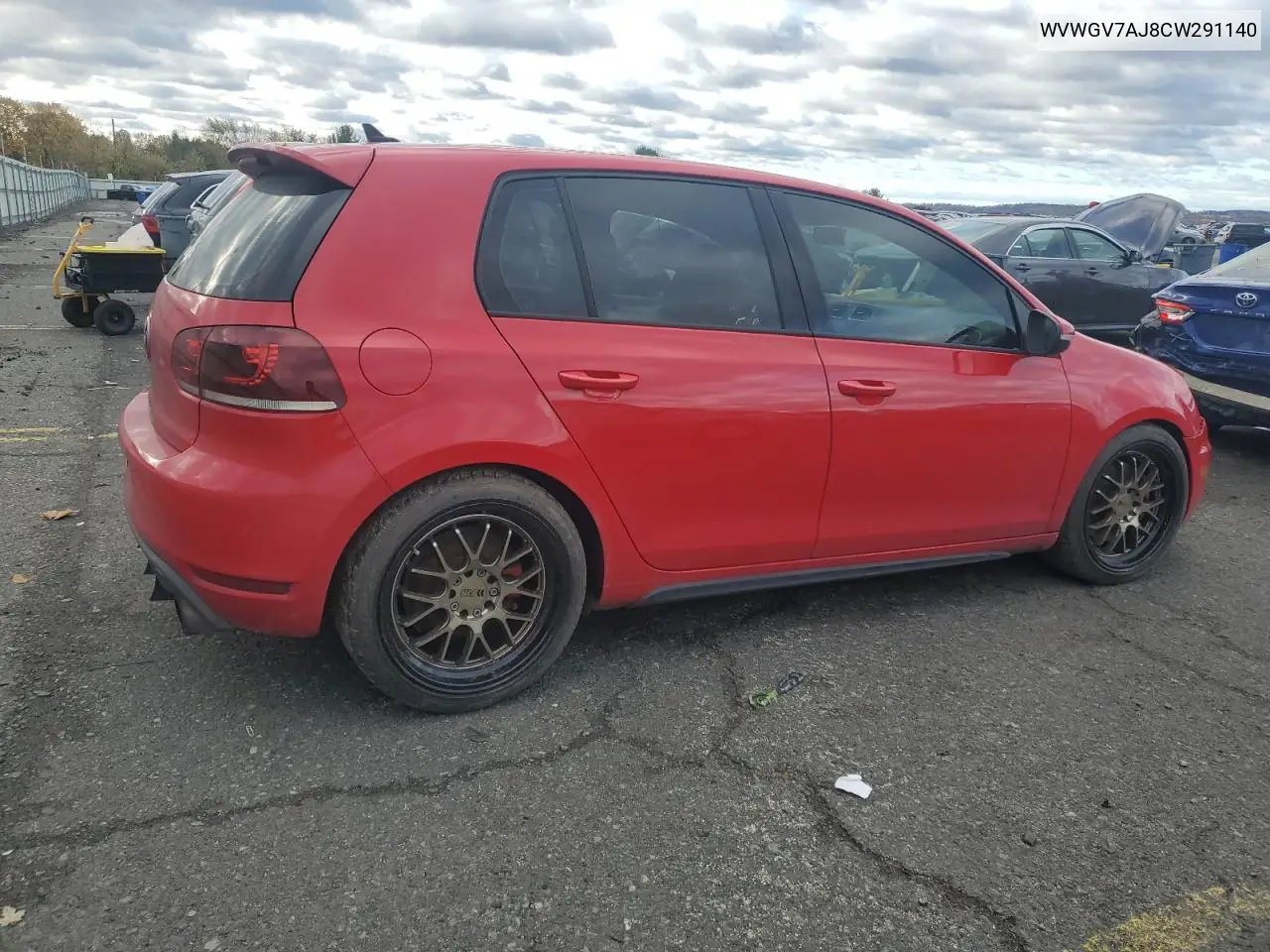 WVWGV7AJ8CW291140 2012 Volkswagen Gti