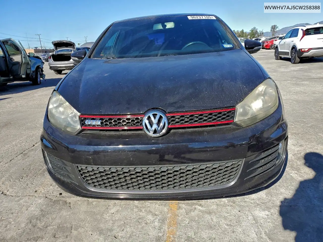 WVWHV7AJ5CW258388 2012 Volkswagen Gti