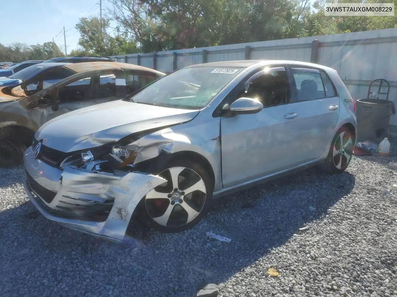 3VW5T7AUXGM008229 2016 Volkswagen Gti S/Se