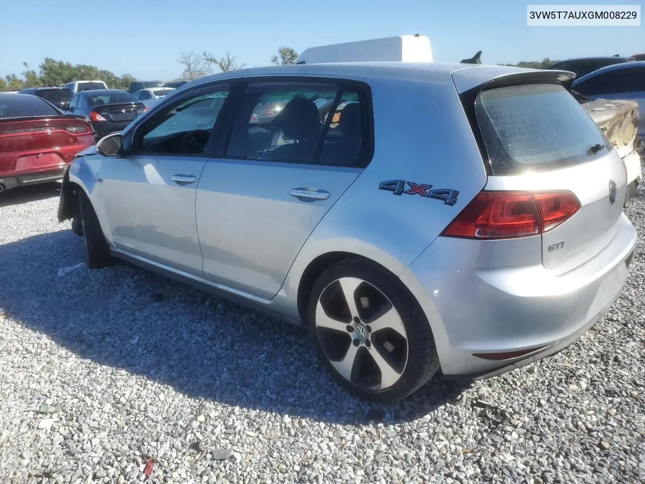3VW5T7AUXGM008229 2016 Volkswagen Gti S/Se