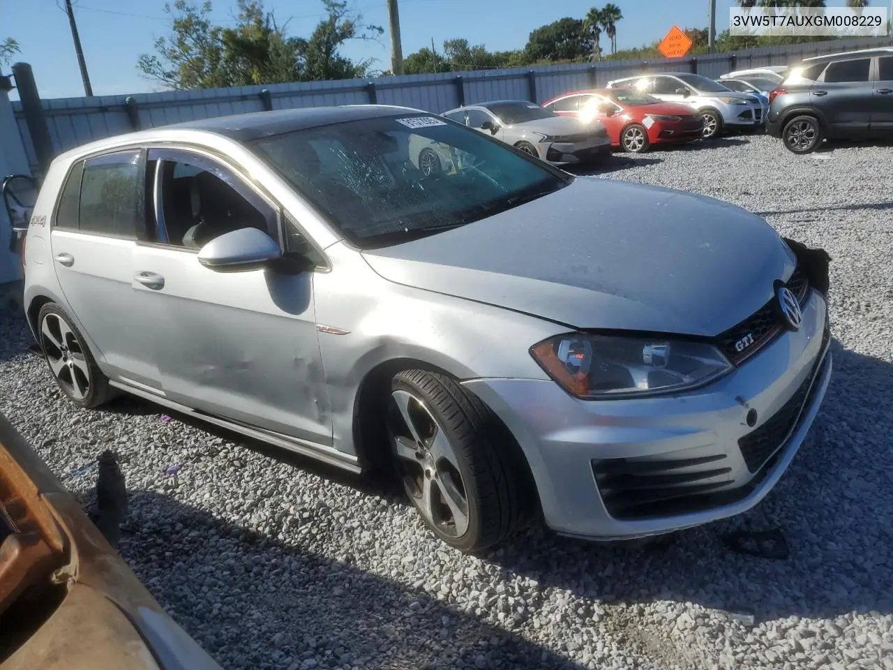 3VW5T7AUXGM008229 2016 Volkswagen Gti S/Se