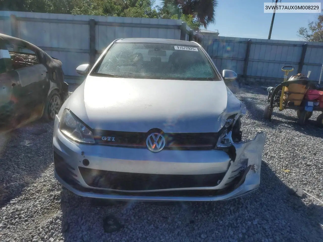 3VW5T7AUXGM008229 2016 Volkswagen Gti S/Se
