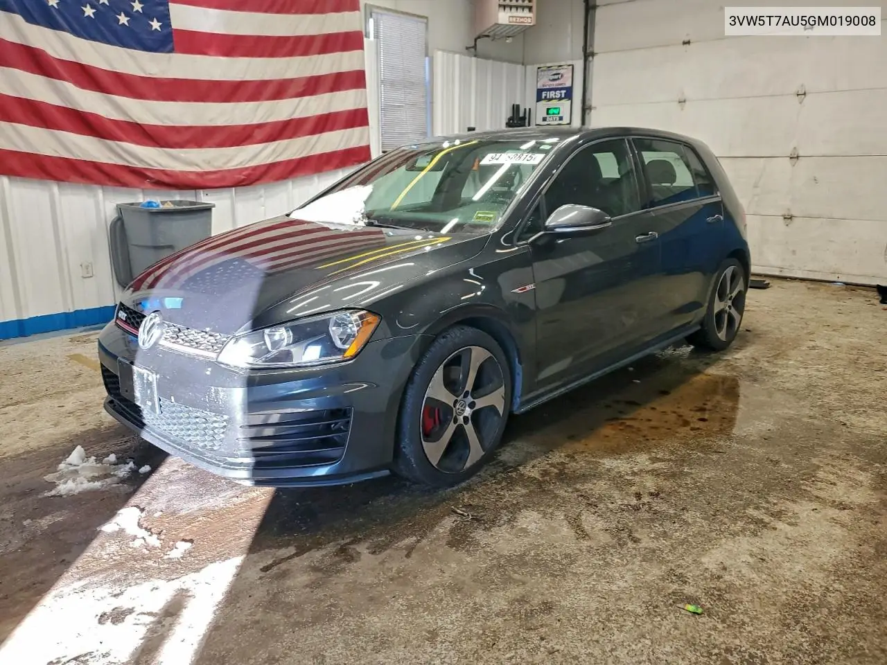 3VW5T7AU5GM019008 2016 Volkswagen Gti S/Se