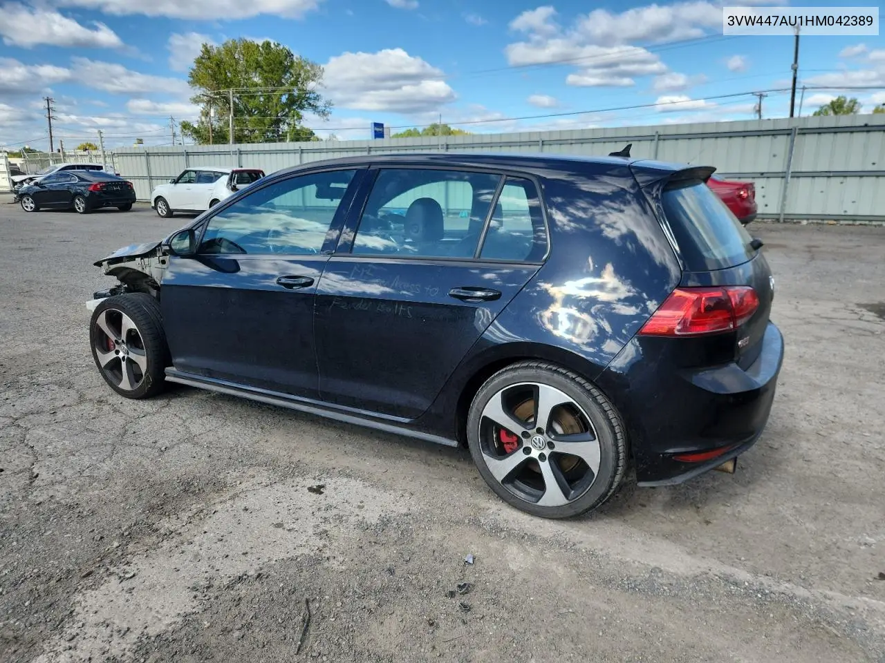3VW447AU1HM042389 2017 Volkswagen Gti S/Se