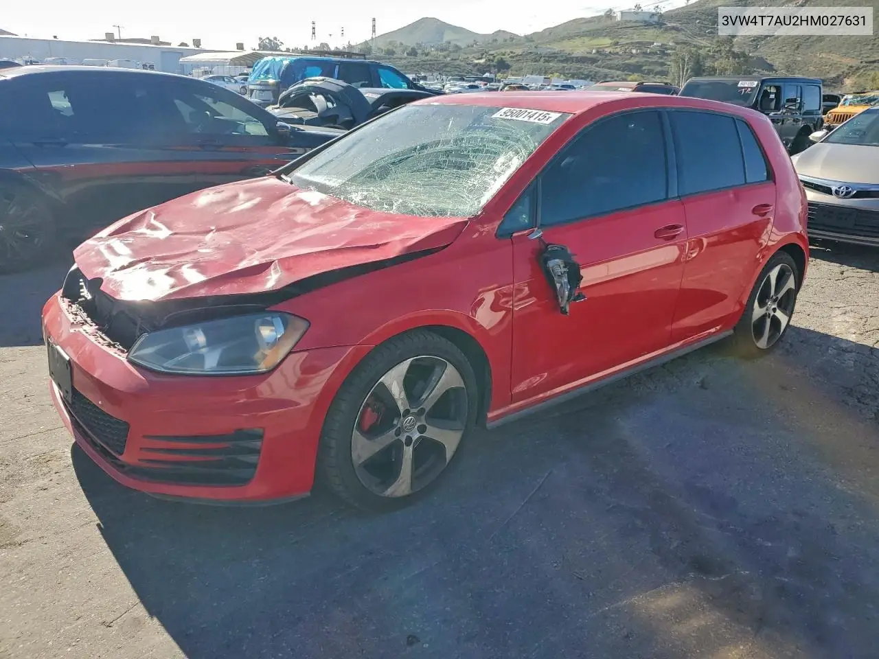 3VW4T7AU2HM027631 2017 Volkswagen Gti S