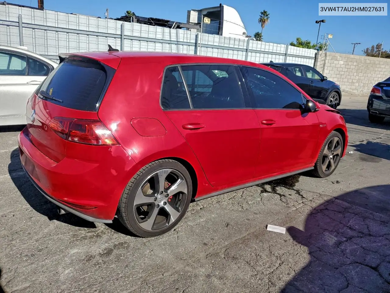 3VW4T7AU2HM027631 2017 Volkswagen Gti S