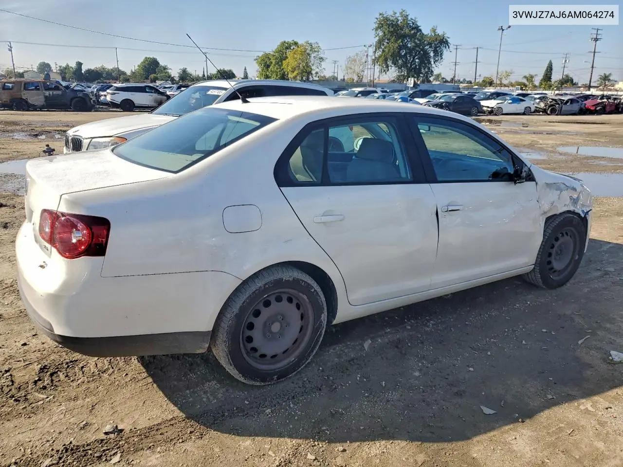 3VWJZ7AJ6AM064274 2010 Volkswagen Jetta S