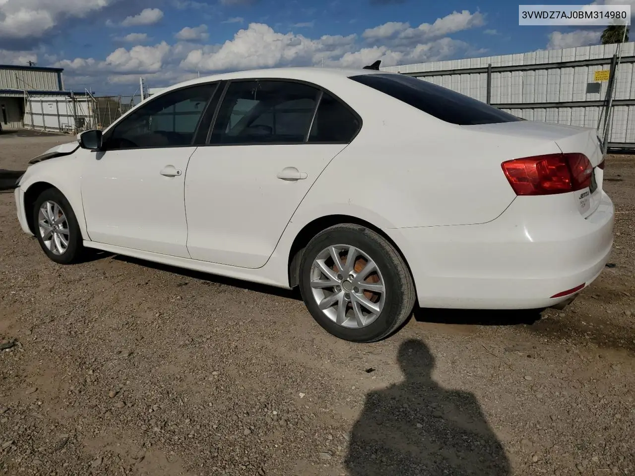 3VWDZ7AJ0BM314980 2011 Volkswagen Jetta Se